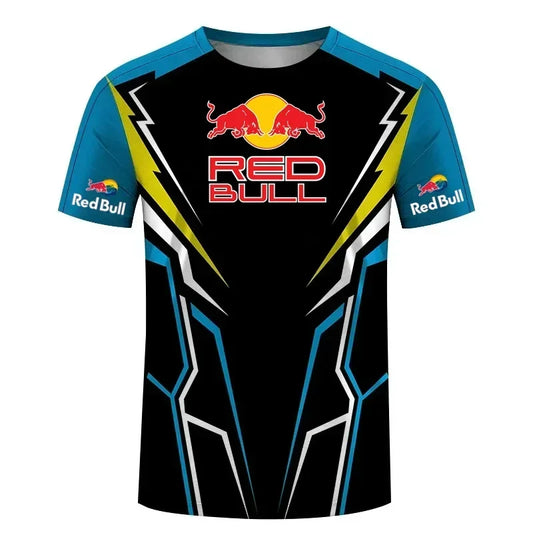New Red Bull Racing T-Shirt Men'S Sports Round Neck T-Shirt Red Bull 3D Printed Motorcycle Racing Suit Casual Oversized Top