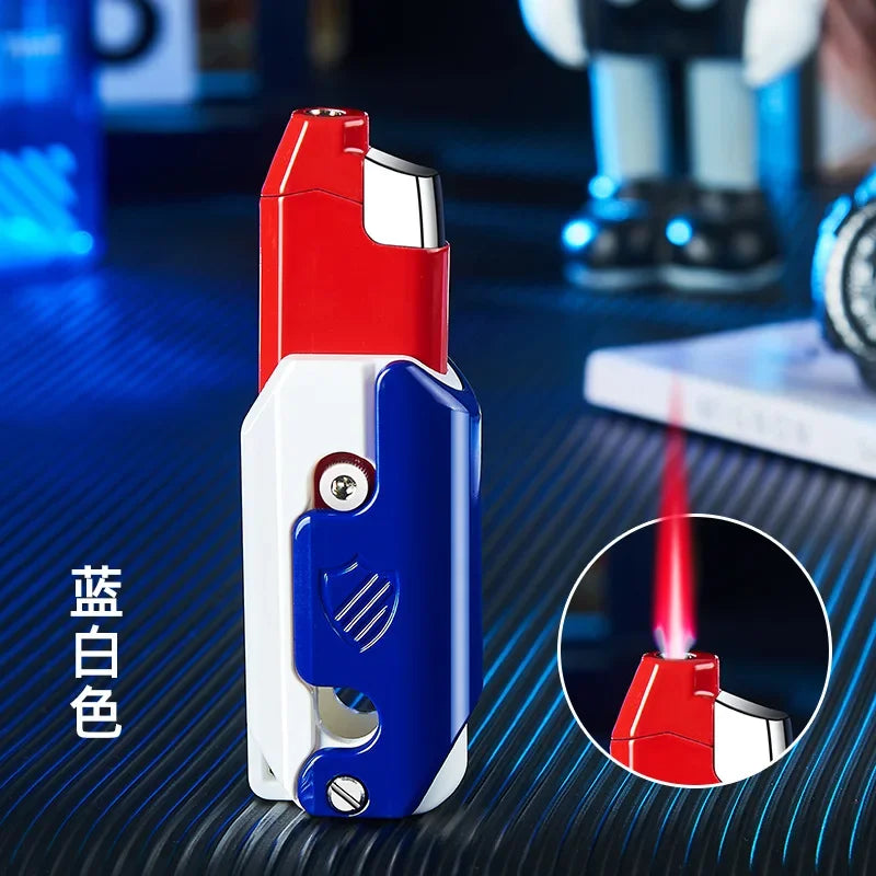 2025 Carrot Knife Lighter Refillable Red Flame Windproof Decompression Radish Folding Fidget Stress Anxiety Novelty Lighters