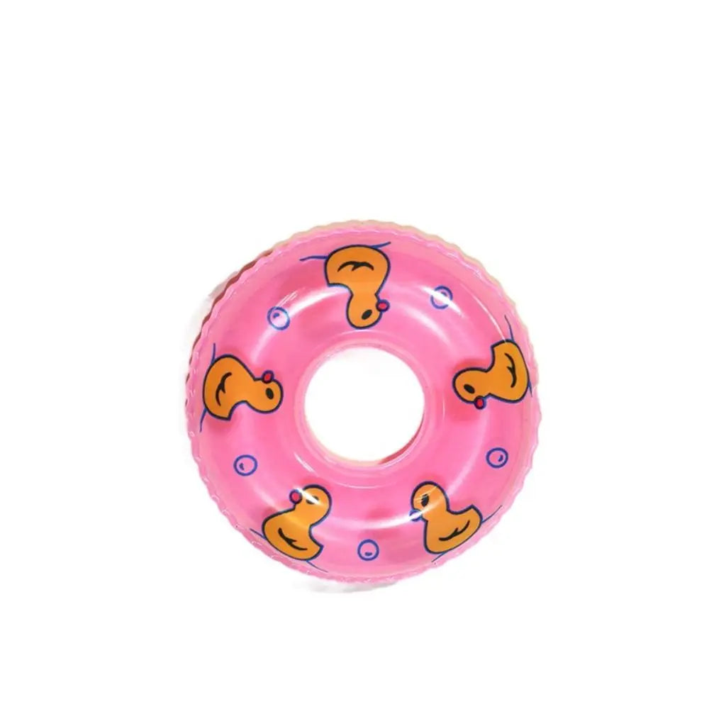 PVC Dollhouse Miniature Swimming Ring Yellow Duck Inflatable Mini Rings Swimming Toy Handmade DIY