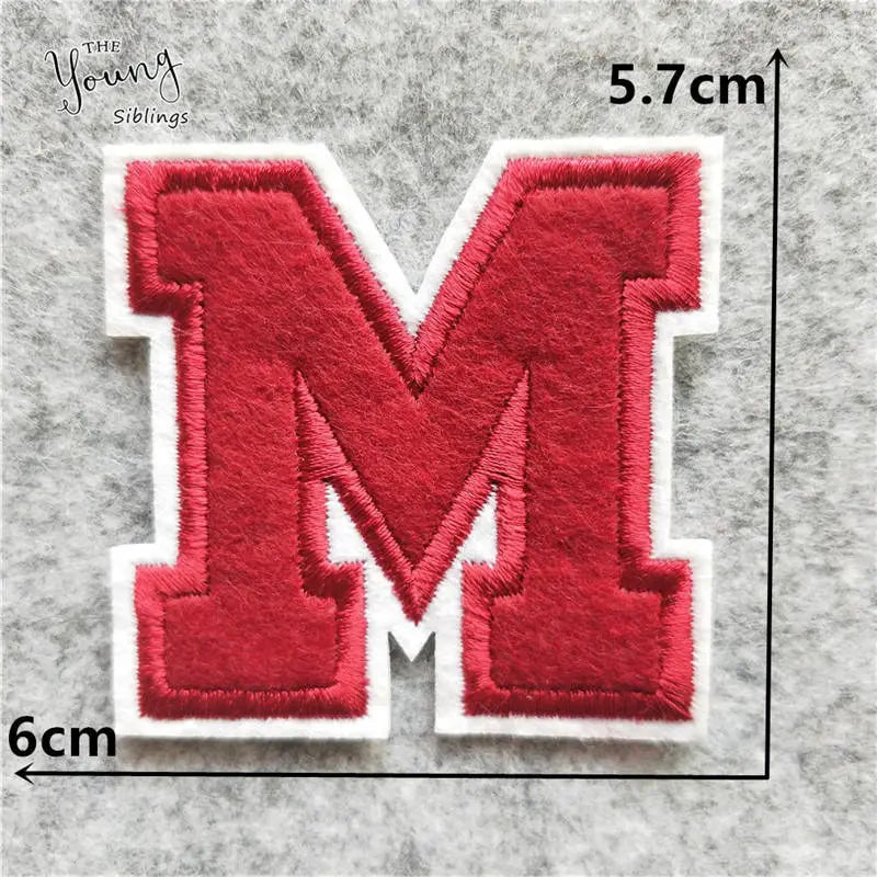 DIY write yourself red Letter A-Z Iron On Patch DIY embroidered Applique Clothing Sewing thermo-stickers Badges Accessories