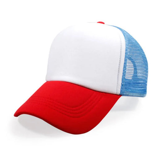 1 Piece Custom Logo Mesh HatsCheap Adult Adjustable Polyester Baseball Caps Students Hat Free Design