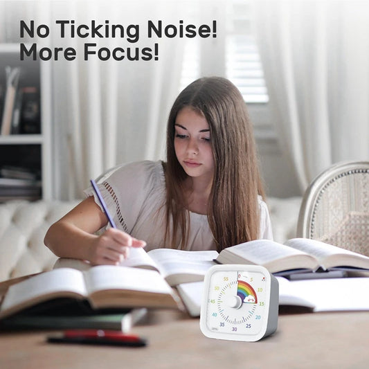 60 Minute Visual Timer With Protective Case, Rainbow Disk Timer, Silent Countdown Time Management Tool