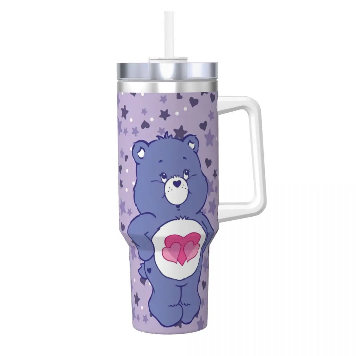 Care Bears Stainless Steel Tumbler Camping Thermal Cups With Straws and Lid Large Capacity Car Mugs Hot Drinks Water Bottle
