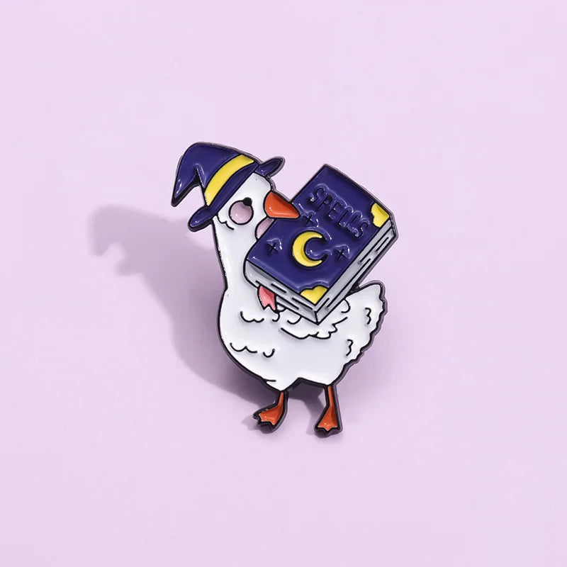 Adorable Reading Book Enamel Pin Cute Animal Badge Tyrannosaurus Brooches Bag Clothes Lapel pin Fashion Jewelry Gift Kids