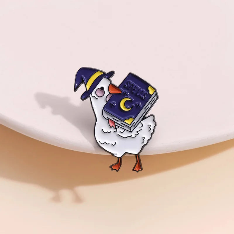 Adorable Reading Book Enamel Pin Cute Animal Badge Tyrannosaurus Brooches Bag Clothes Lapel pin Fashion Jewelry Gift Kids