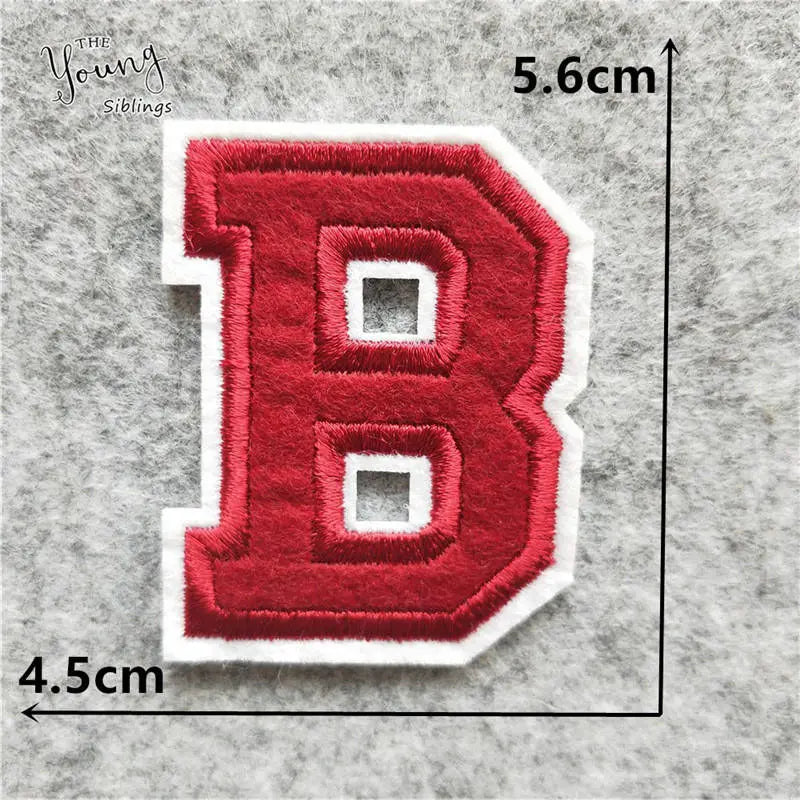 DIY write yourself red Letter A-Z Iron On Patch DIY embroidered Applique Clothing Sewing thermo-stickers Badges Accessories