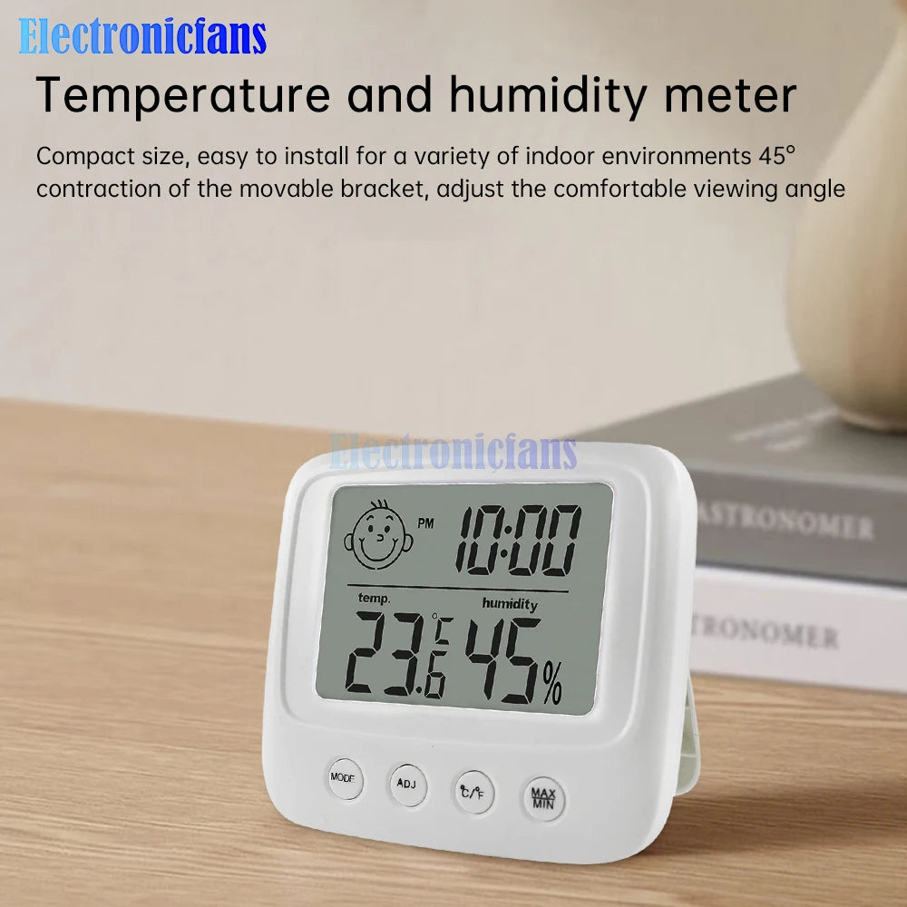 smiley face model thermo-hygrometer LCD Digital Display Temperature and Humidity home