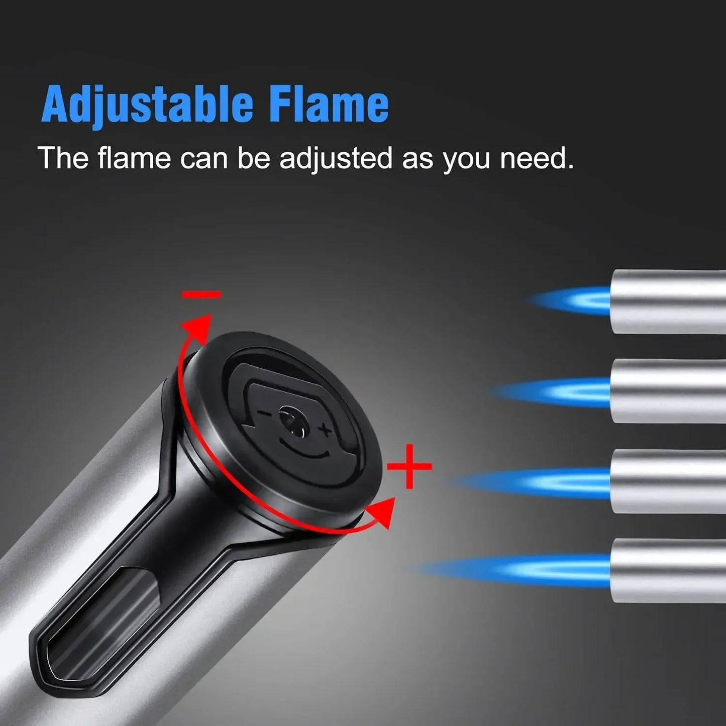 HONEST Metal Windproof Lighter Jet Flame Inflatable Pen Style Butane Lighter, Kitchen Barbecue Candle Camping Men's Small Tool