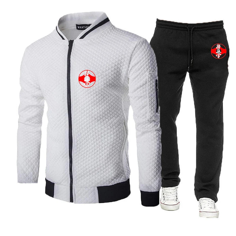 Kyokushin Karate 2023 Men's New Long Sleeve Cotton Zipper Hoodies Harajuku Popular Tracksuit Sweatshirts+Pants Two Pieces Suits