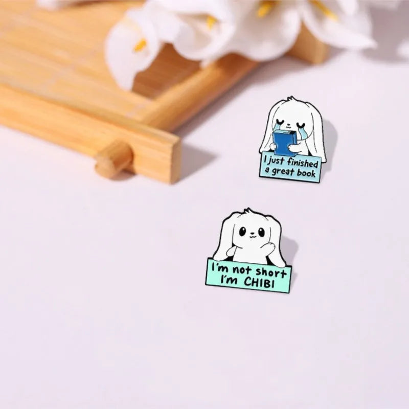 Bookworm Enamel Pins Custom Rabbit Dog Sloth Brooch Lapel Badge Bag Cartoon Funny Animal Books Jewelry Gift for Kids Friends