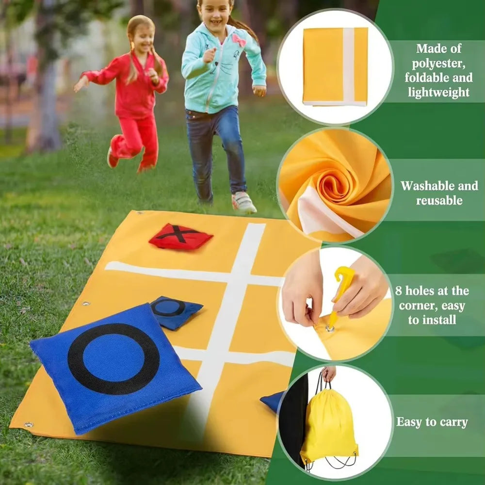 Lightweight Bean Bag Throwing Game Kids Giant-Tic-Tac-Toe Game Funny Kids Throwing Game Set Portable