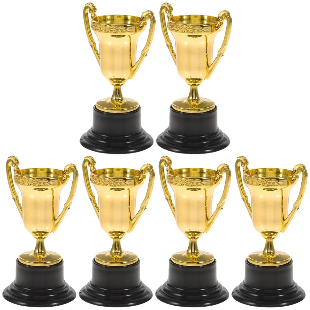 6 Pcs Mini Trophy Toys Plastic Kids Trophies Winner Game Prizes Baseball Team Sports Awards Souvenirs Plastic Award Cups Toy