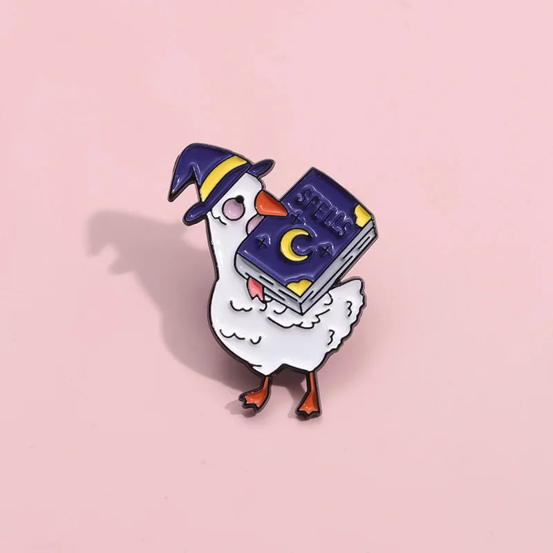 Adorable Reading Book Enamel Pin Cute Animal Badge Tyrannosaurus Brooches Bag Clothes Lapel pin Fashion Jewelry Gift Kids