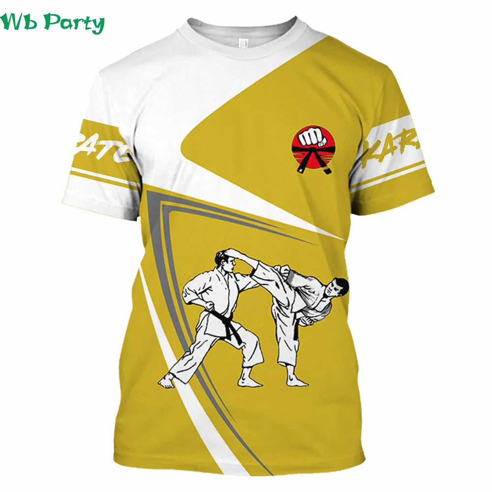 Japan Taekwondo T Shirt Man 3d Karate Printed Tee Tops Oversized Short-sleeved High-quality Sportswear Men Quick-drying TShirt