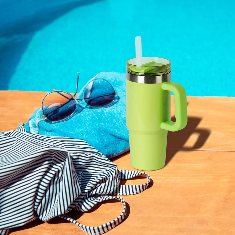 Insulated Stainless Steel Tumbler with Handle 18oz Cold Hot Drink Coffee Mug Spill Proof Travel Cup Dishwasher Safe