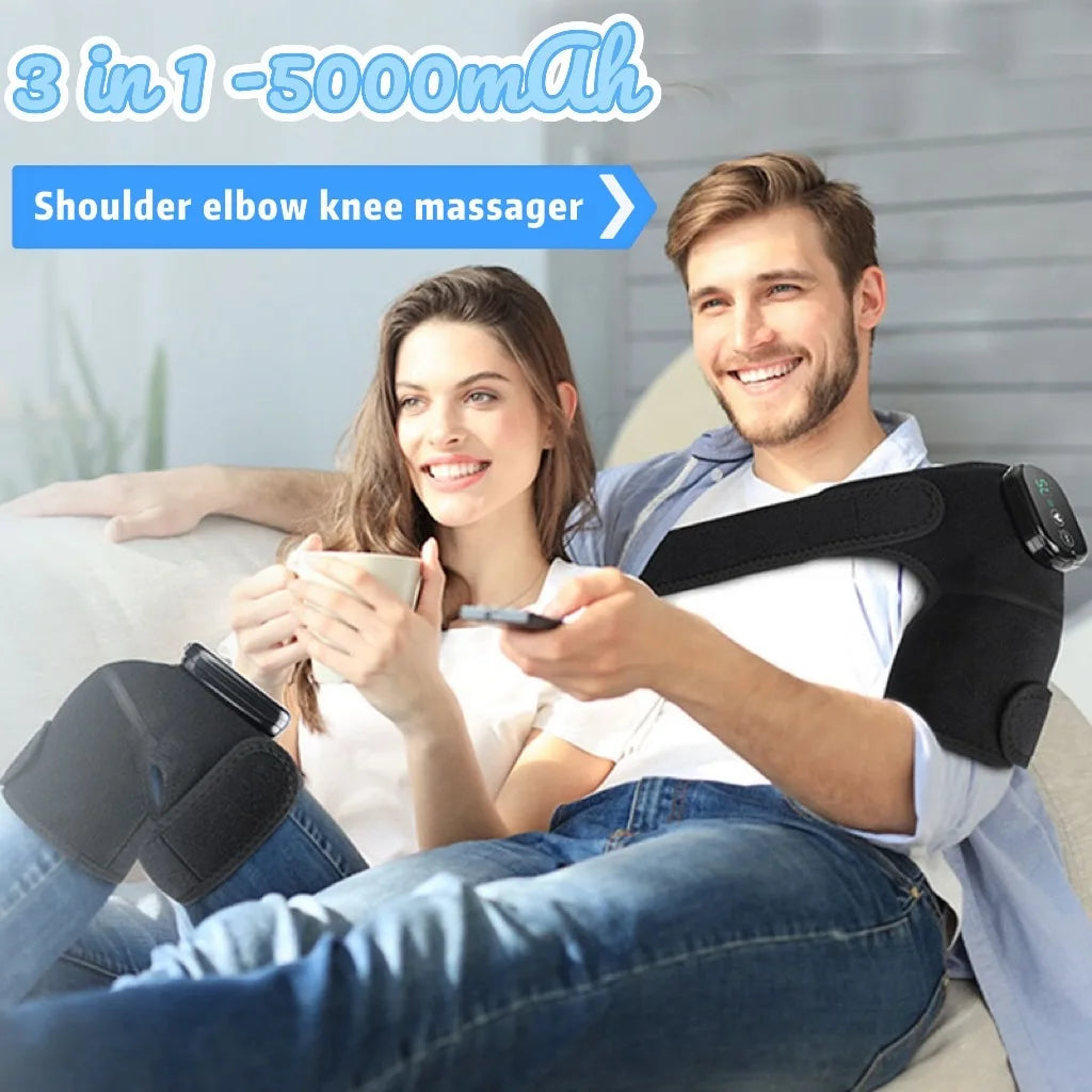 3 in 1 Cordless Thermal Knee Pad Knee Shoulder Massager Vibration Leg Arm Joint Brace Muscle Relax Joint Brace Muscle Relaxation