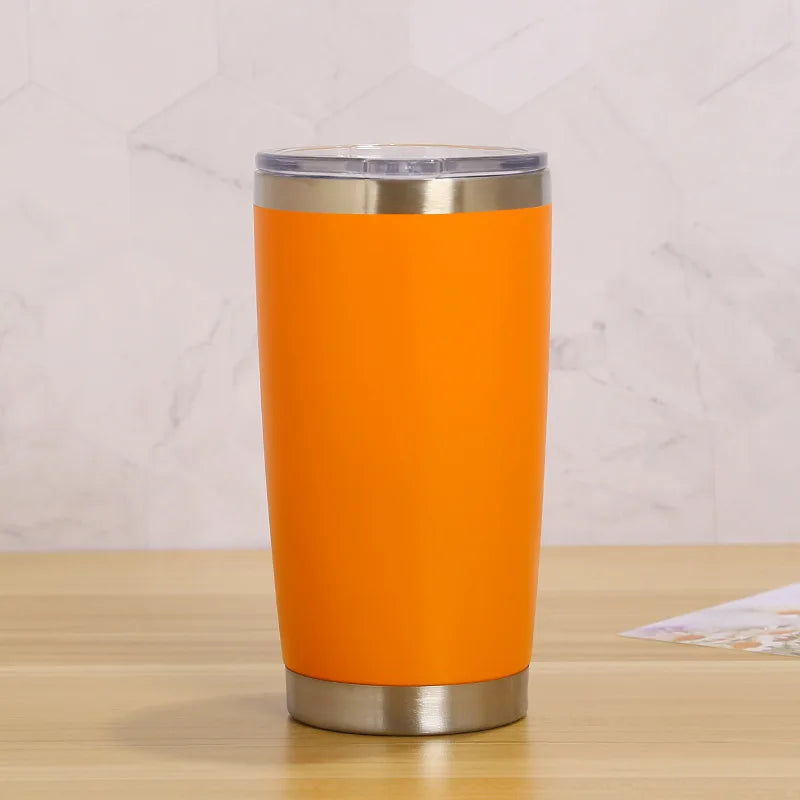 20oz Insulated Tumbler With Lids, Stainless Steel Double Vacuum Coffee Tumbler Cup, Durable Personalized Name Logo Coffee Cups