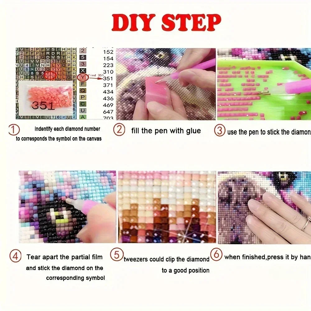 MINISO The Jungle Book Backdrop Mowgli Kids Girls Diamond Painting Mosaic Cross Stitch Kit Home Decor 5D DIY Art Collection