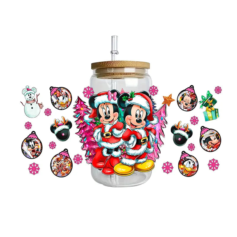 Disney Mickey Mouse Easy peel waterproof DIY Decals 3D transfers uvdtf crystal stickers 16oz uv dtf tumbler cup wraps sticker