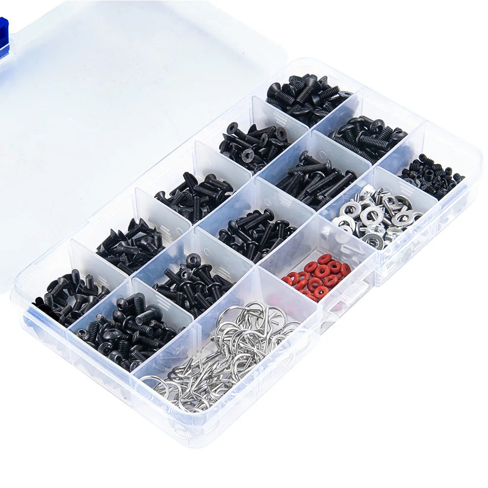 AXSPEED RC Car Repair Tools Screws Box Set for 1/8 1/10 1/18 1/24 Axial SCX10 SCX24 TRX4M TRX4 TRX6 D90 HSP Tamiya Redcat Ascent