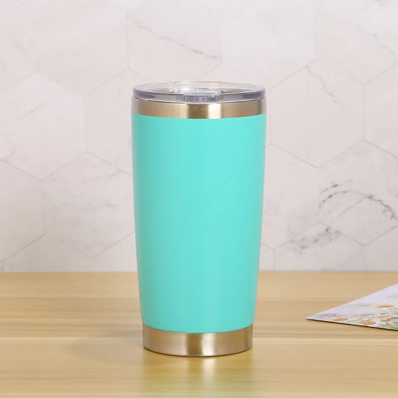 20oz Insulated Tumbler With Lids, Stainless Steel Double Vacuum Coffee Tumbler Cup, Durable Personalized Name Logo Coffee Cups
