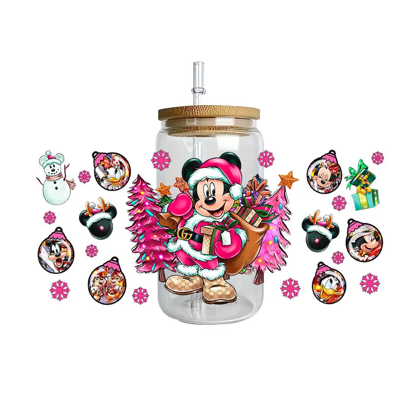 Disney Mickey Mouse Easy peel waterproof DIY Decals 3D transfers uvdtf crystal stickers 16oz uv dtf tumbler cup wraps sticker