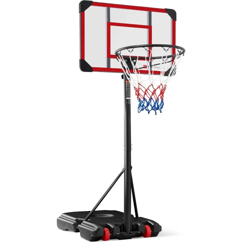 Best Choice Products Kids Height-Adjustable Basketball Hoop System, Portable Game w/Wheels, Fillable Base, 70.5in to 82.3in Heig
