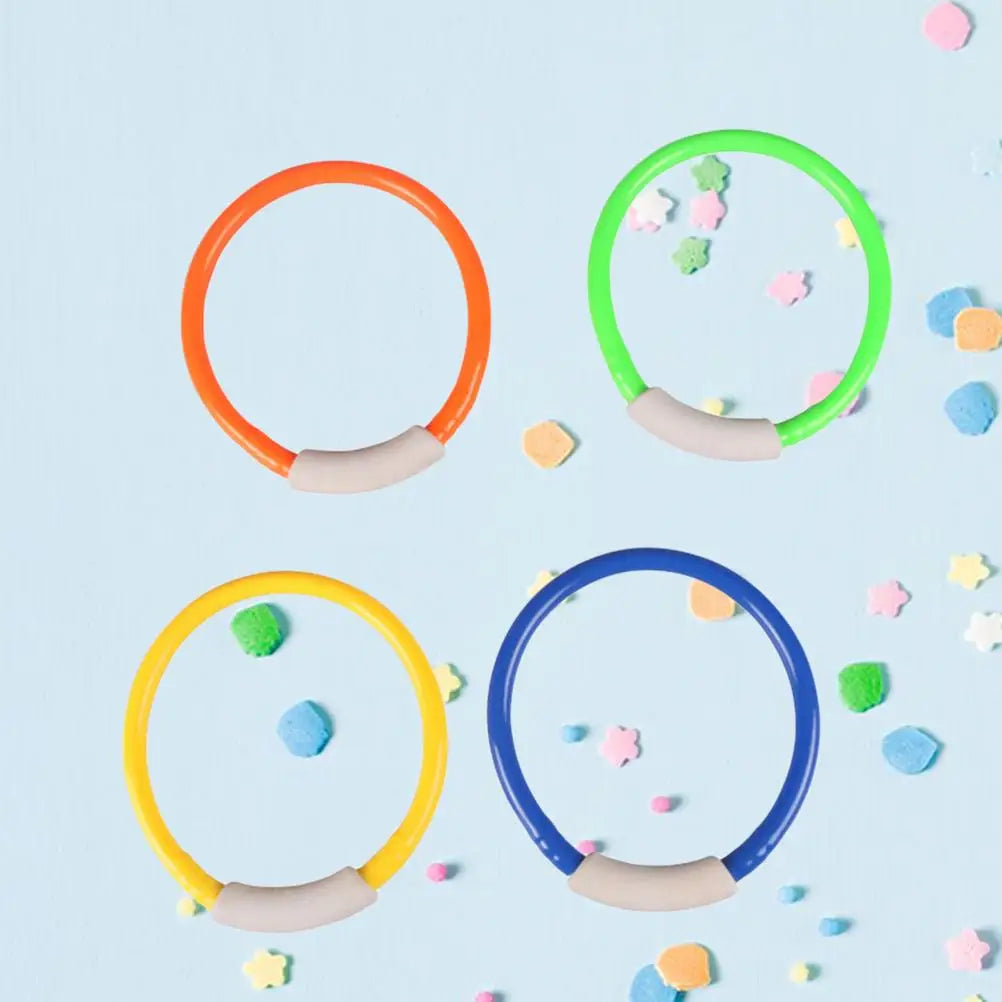 4PCS Diving Rings Toy Bright Color Safe Kids Underwater Training Grab Rings Earth Tones Child Pool Play Fun Swim Learning Water