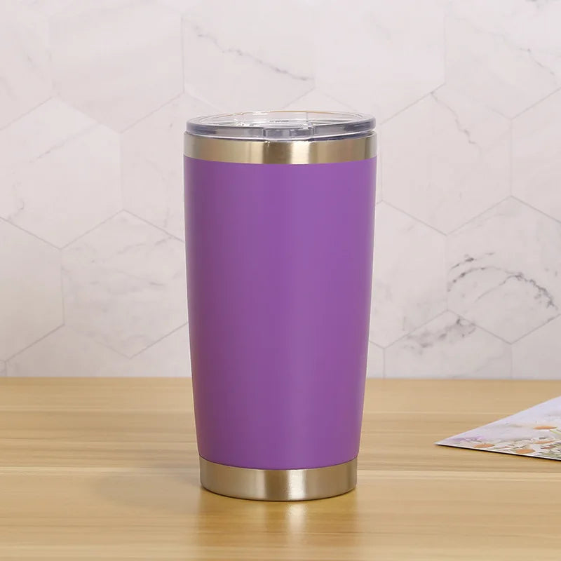 20oz Insulated Tumbler With Lids, Stainless Steel Double Vacuum Coffee Tumbler Cup, Durable Personalized Name Logo Coffee Cups