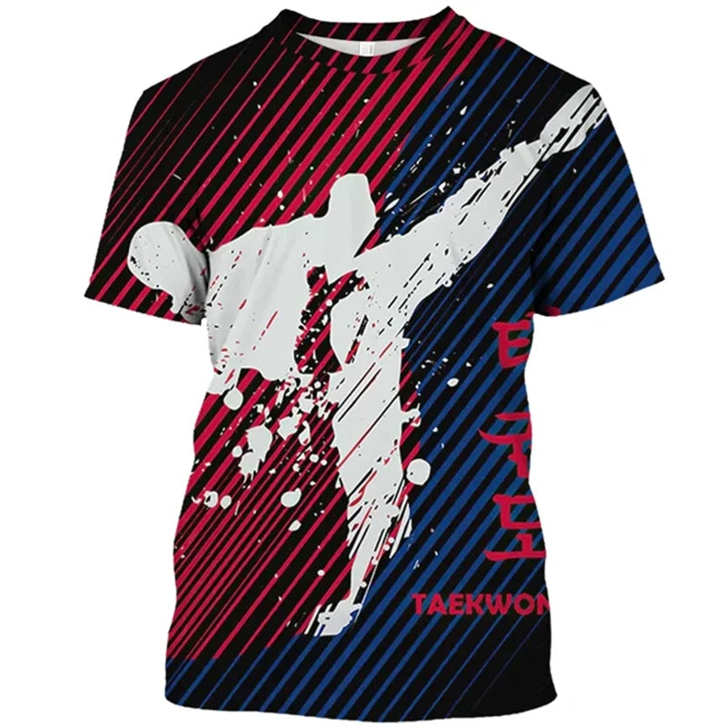 Japanese Karate 3d Printed T-shirt For Men Sports Breathable Comfortable Tee Shirt Short Sleeves Fashion Trend Hot Blood Tees