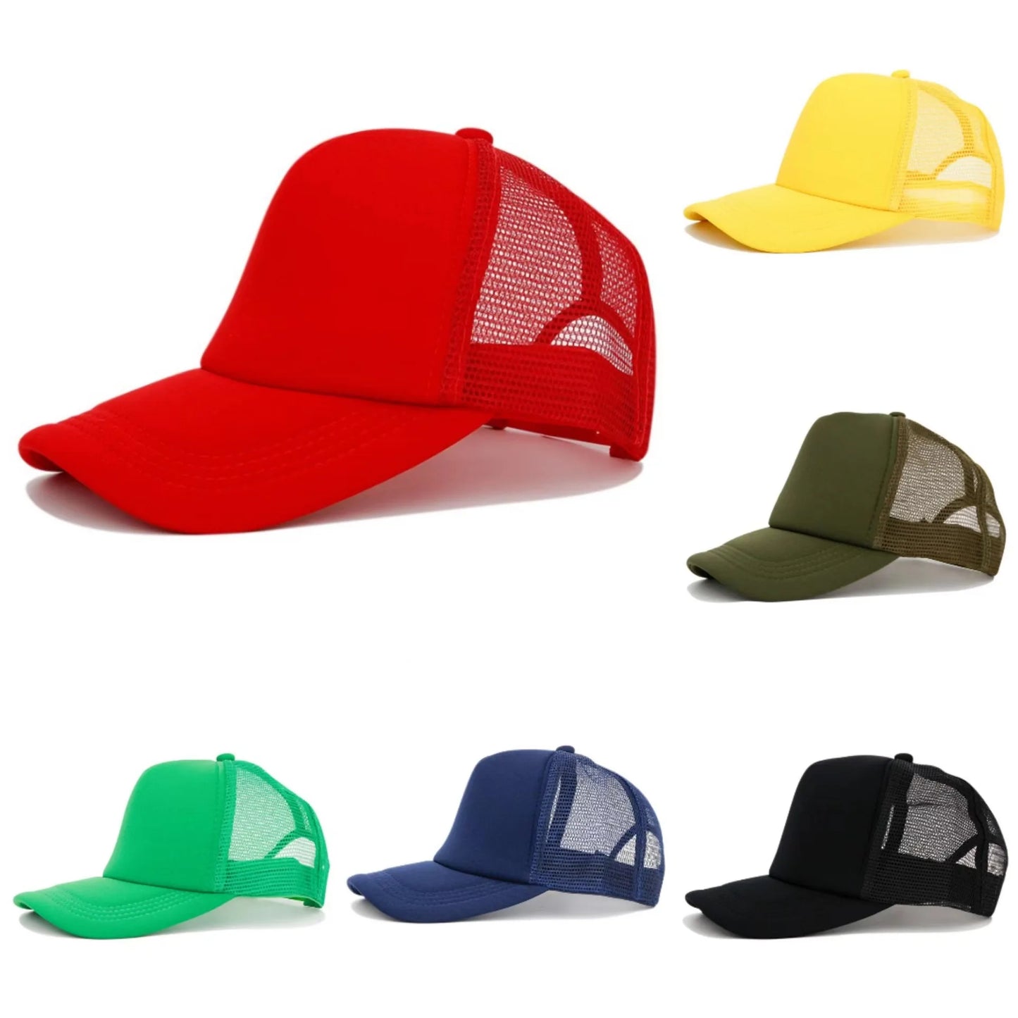 1 Piece Custom Logo Mesh HatsCheap Adult Adjustable Polyester Baseball Caps Students Hat Free Design