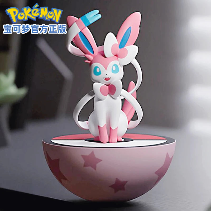 Original Pokemon Anime Figures Pikachu Gengar Sprigatito Sylveon Quaxly Fuecoco Tumbler Toys PVC Model Kawaii Collect Kid Dolls