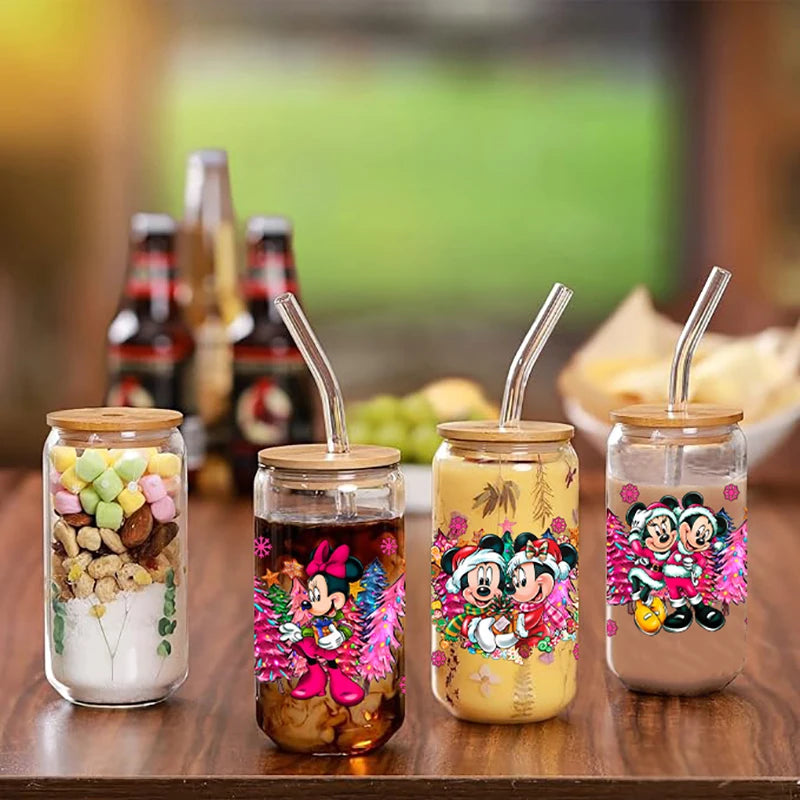Disney Mickey Mouse Easy peel waterproof DIY Decals 3D transfers uvdtf crystal stickers 16oz uv dtf tumbler cup wraps sticker