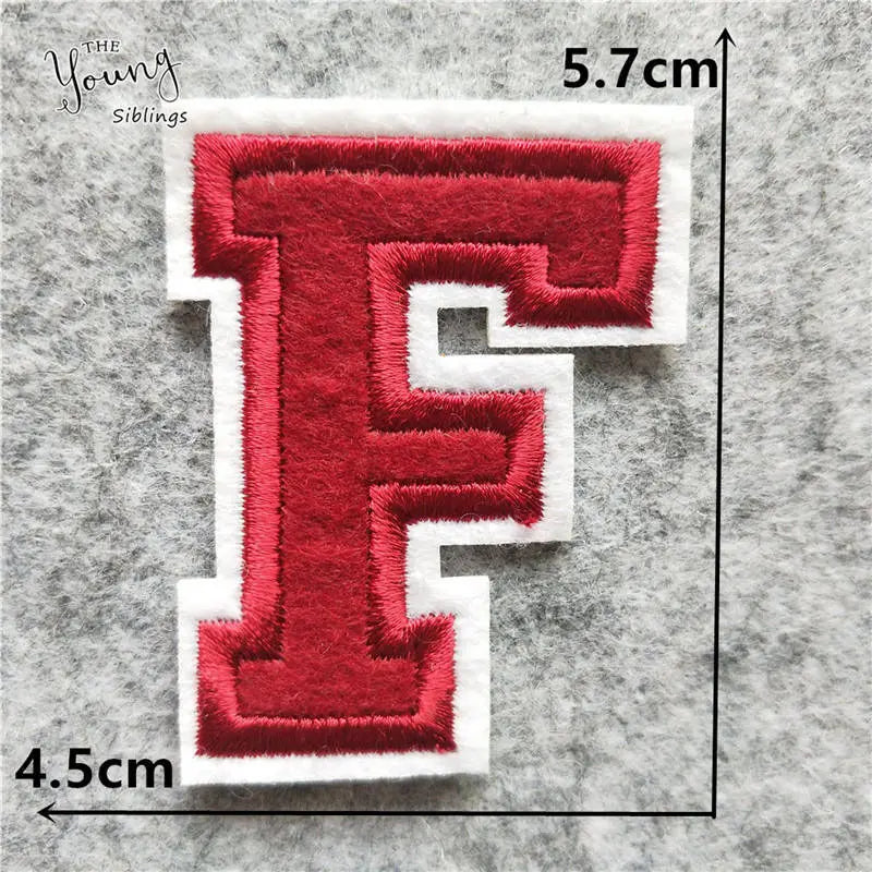 DIY write yourself red Letter A-Z Iron On Patch DIY embroidered Applique Clothing Sewing thermo-stickers Badges Accessories