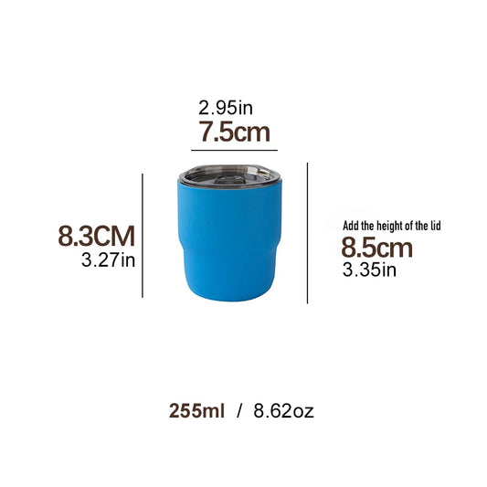 304 Stainless Steel Vacuum Tumbler, Portable Travel Mug for Hot & Cold Beverages - 255ml Travel, Coffee, Party Cup in 16 Colors