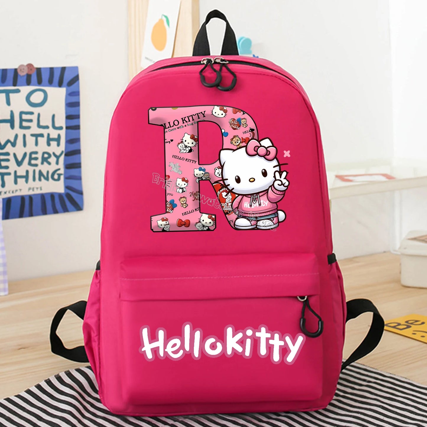 Hello Kitty New Backpack Cute Cartoon Schoolbag Pink Girls Anime Knapsack Student Large-capacity Bags Kids Book Storage Bag Gift