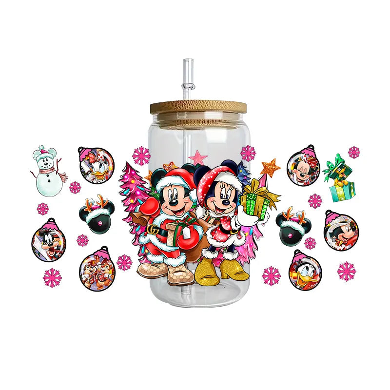 Disney Mickey Mouse Easy peel waterproof DIY Decals 3D transfers uvdtf crystal stickers 16oz uv dtf tumbler cup wraps sticker
