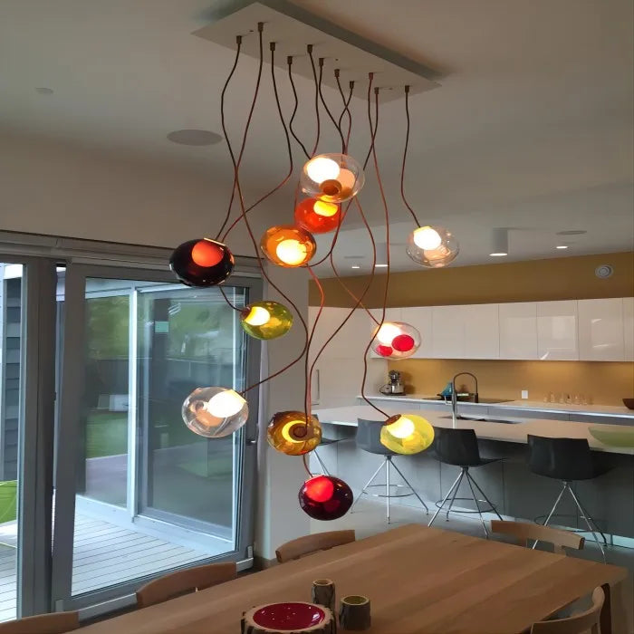 Stained glass chandelier 28 designer living room dining room light villa duplex stairs