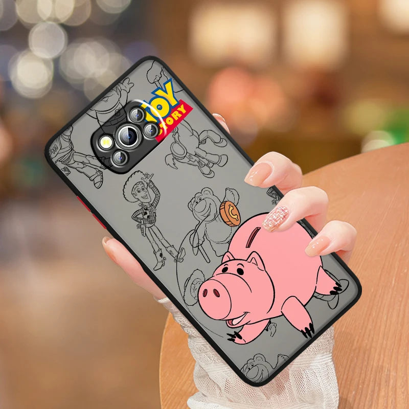 Toy Story Cartoon Fashion Cute Frosted Translucent For Xiaomi Mi Poco X5 X4 X3 M6 M5S M5 M4 M3 F5 F4 F3 GT Pro 5G Back