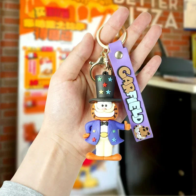 New Garfields Kitten II Keychain Cute Cartoon Kitten Model Doll Bag Pendant Matching Purse Pendant Doll Keychain Kids Toy Gift