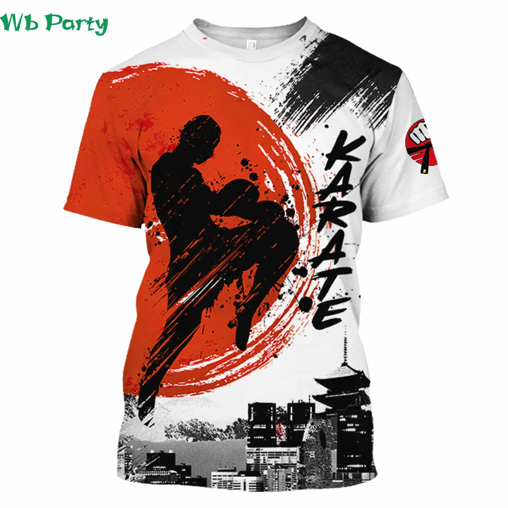Japan Taekwondo T Shirt Man 3d Karate Printed Tee Tops Oversized Short-sleeved High-quality Sportswear Men Quick-drying TShirt