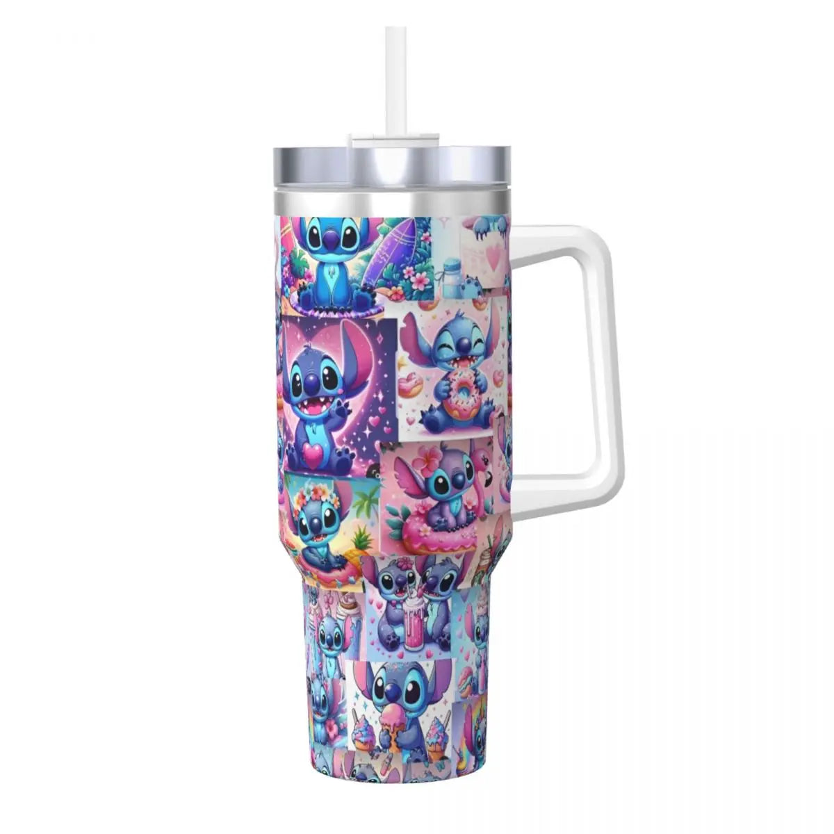 Angel And Stitch Stainless Steel Tumbler Camping Mugs Cup Large Capacity Coffee Mug Heat Preservation Drinks Milk Water Bottle