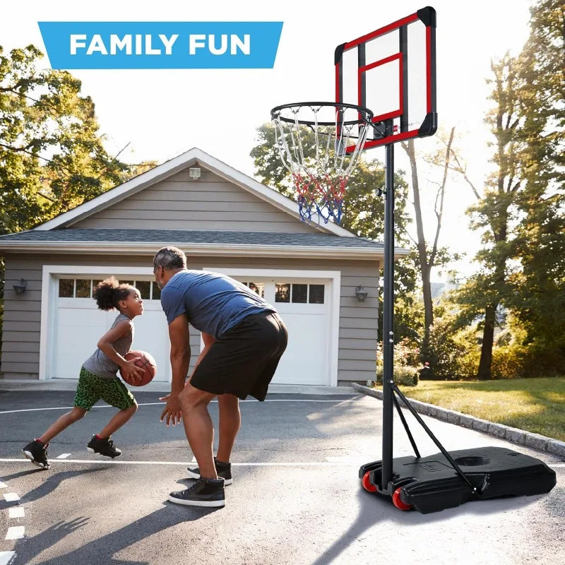 Best Choice Products Kids Height-Adjustable Basketball Hoop System, Portable Game w/Wheels, Fillable Base, 70.5in to 82.3in Heig