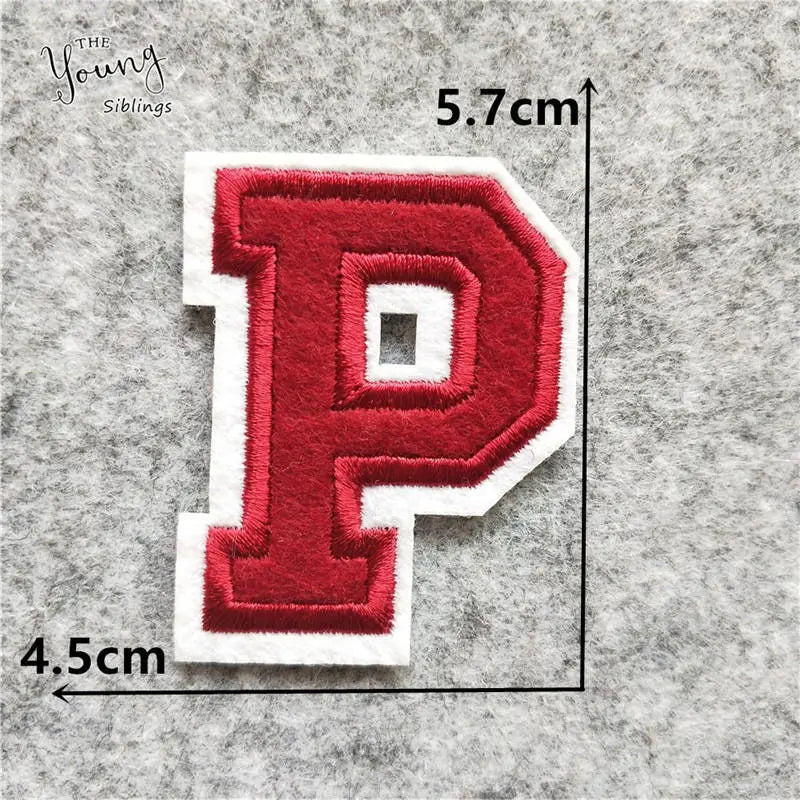 DIY write yourself red Letter A-Z Iron On Patch DIY embroidered Applique Clothing Sewing thermo-stickers Badges Accessories