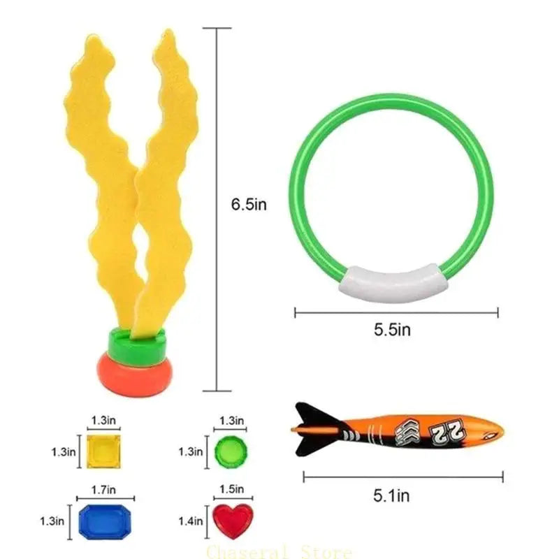 E7CE Dive Swim Toy 22 Piece Underwater Swimming Pool Toy for Kids Pool Diving Toy & Water Game Gift Set Bundle