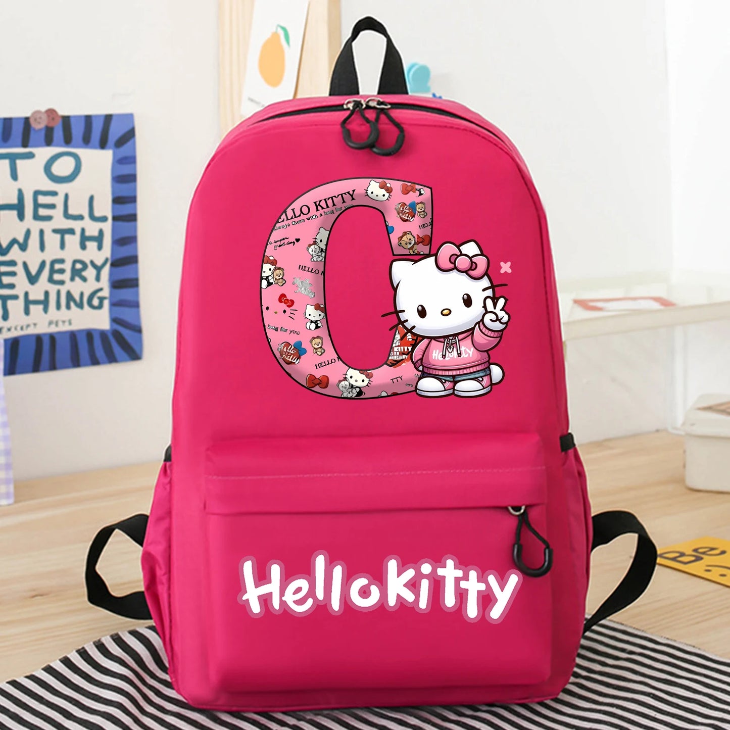 Hello Kitty New Backpack Cute Cartoon Schoolbag Pink Girls Anime Knapsack Student Large-capacity Bags Kids Book Storage Bag Gift