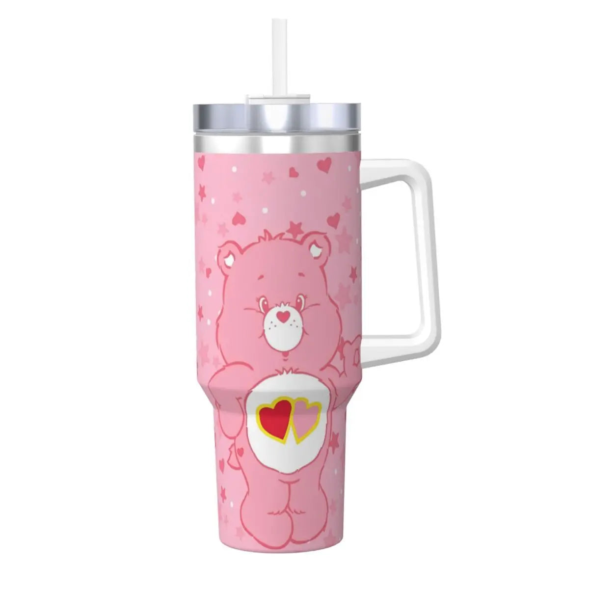 Care Bears Stainless Steel Tumbler Camping Thermal Cups With Straws and Lid Large Capacity Car Mugs Hot Drinks Water Bottle