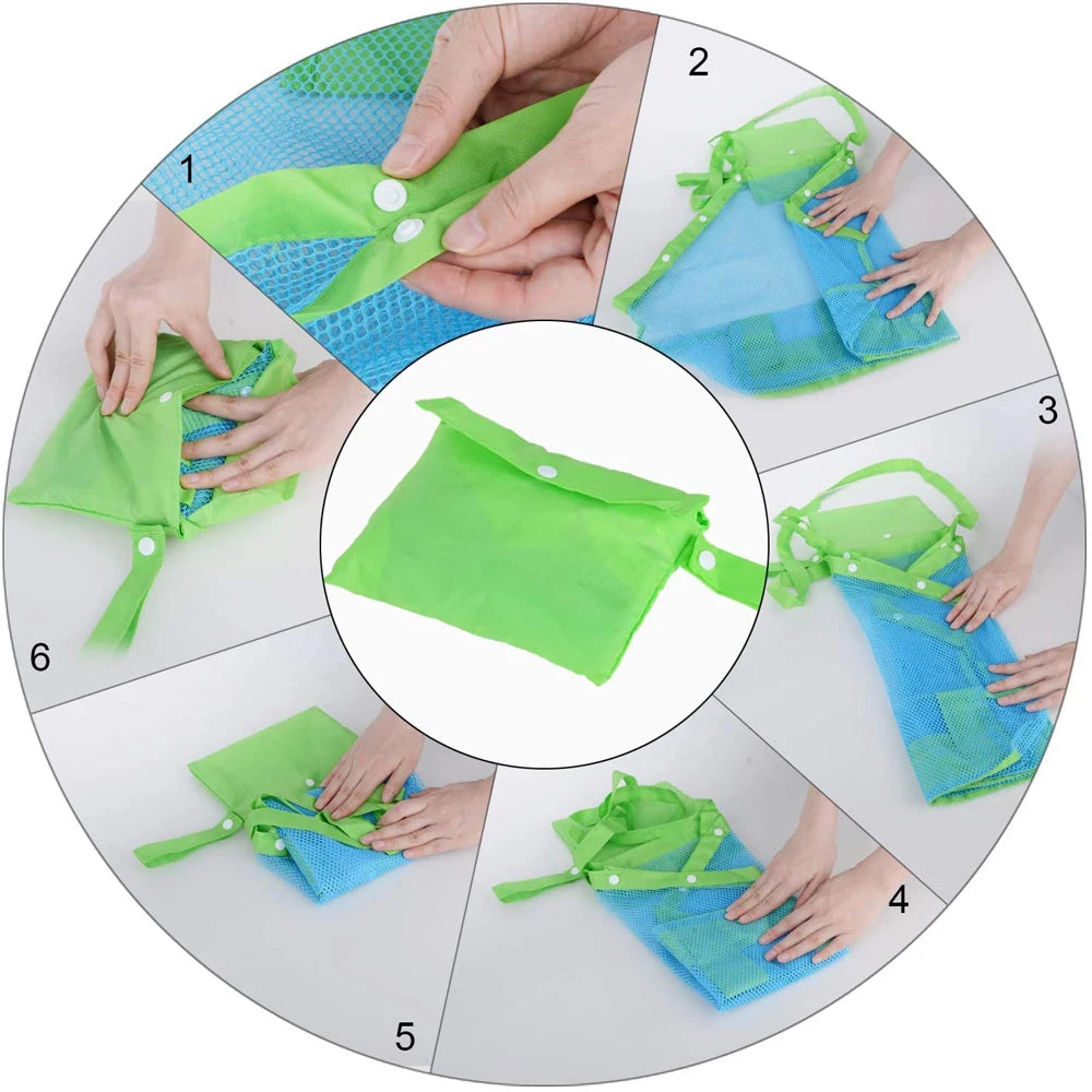 Children Sand Away Protable Mesh Bag Kids Toys Clothes Storage Bags Swimming Large Beach eco Bag Women Cosmetic Makeup Bag