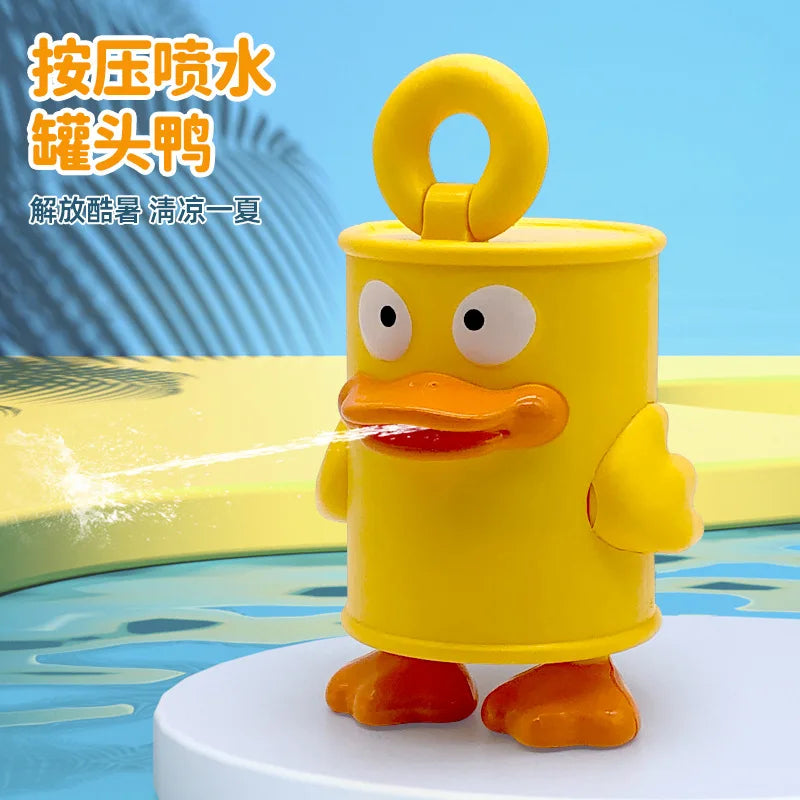 Cartoon water spray canned duck doll water gun toy bath outdoor water gun children water fight mini water gun