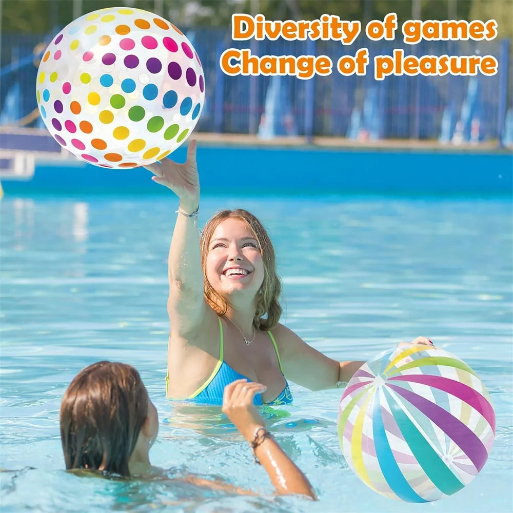 Inflatable Beach Ball 40CM Colorful Jumbo Pool Toys Balls Clear Swimming Pool Water Beach Toys Outdoor Summer Party Favors